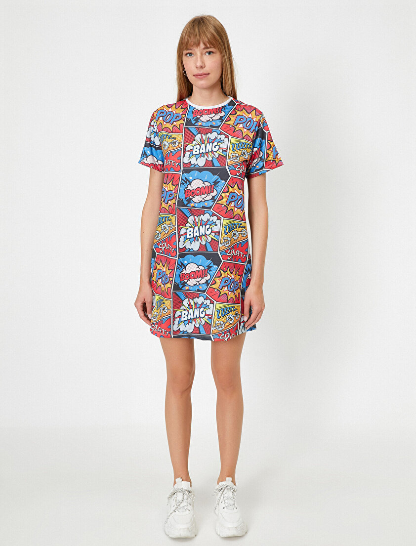 Çok Renkli Örme Elbise