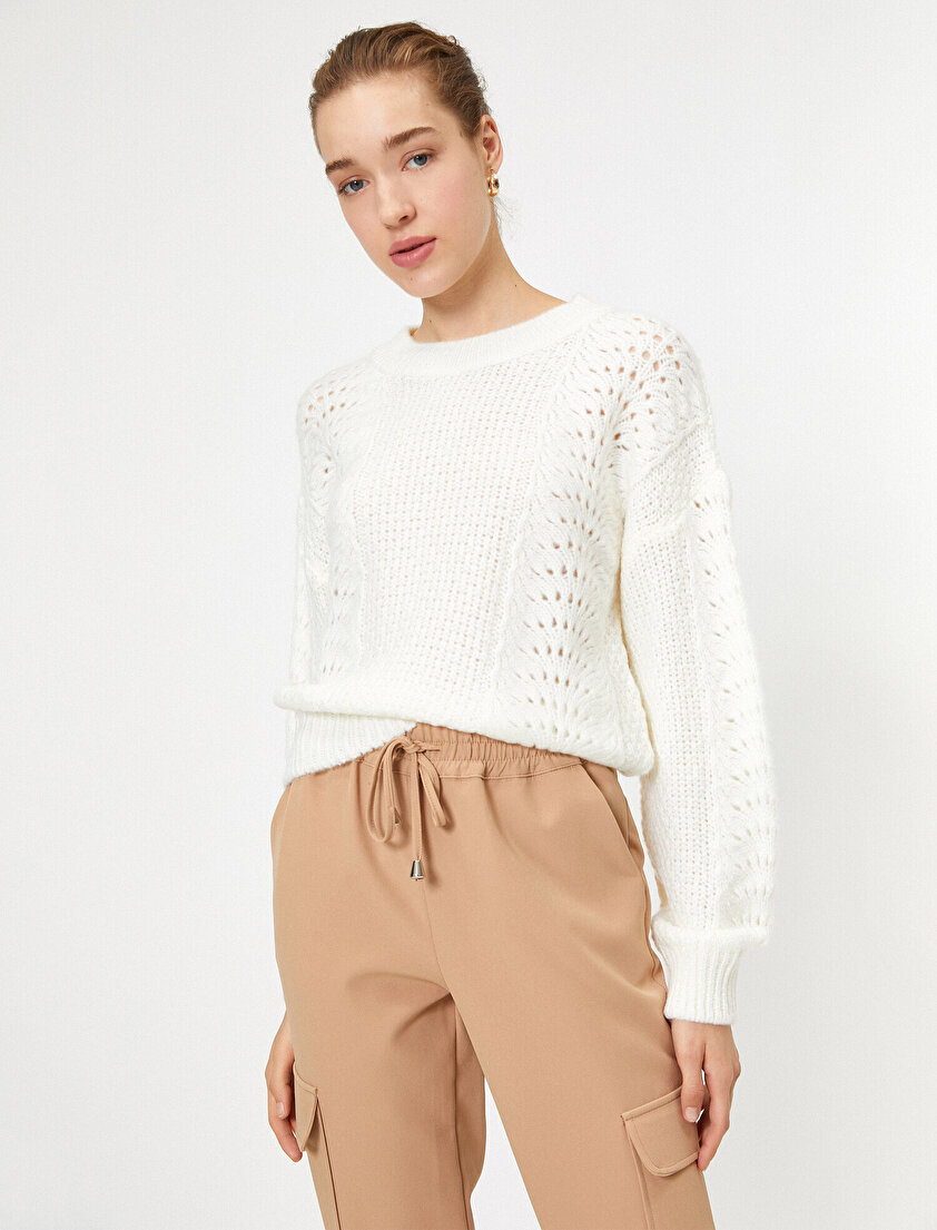 Bisiklet Yaka Ajurlu Triko Kazak 