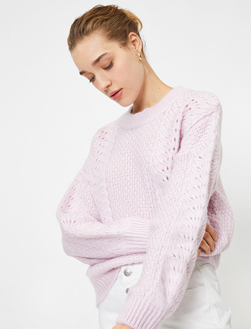 Bisiklet Yaka Ajurlu Triko Kazak 