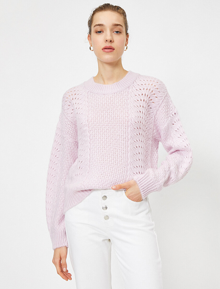 Bisiklet Yaka Ajurlu Triko Kazak 