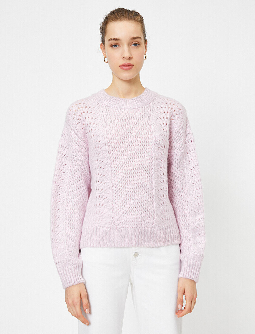 Bisiklet Yaka Ajurlu Triko Kazak 