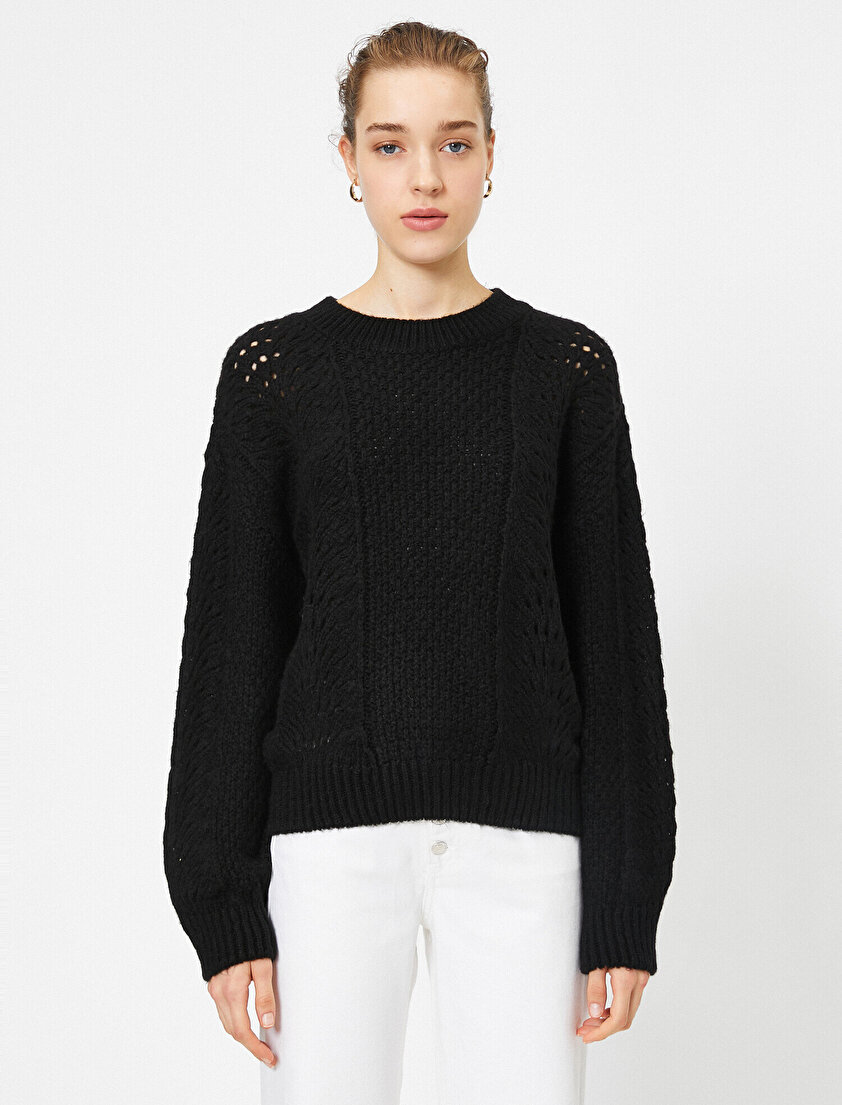 Bisiklet Yaka Ajurlu Triko Kazak 