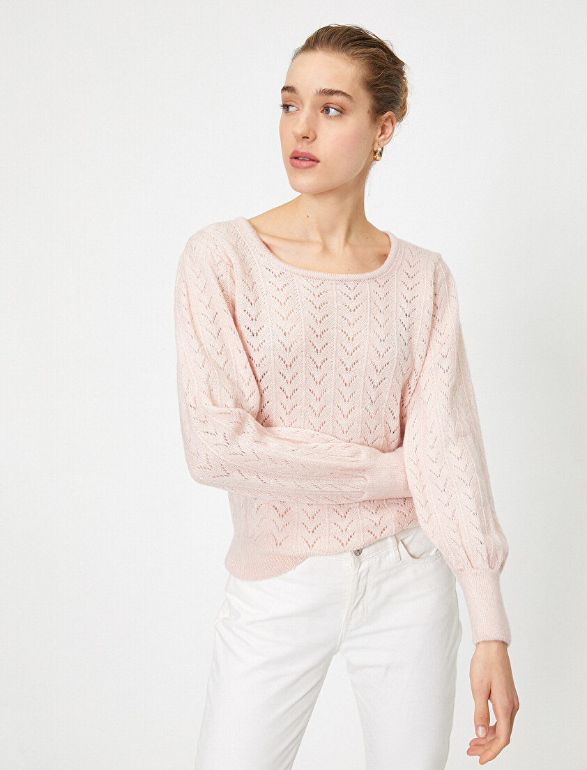 Bisiklet Yaka Ajurlu Triko Kazak 