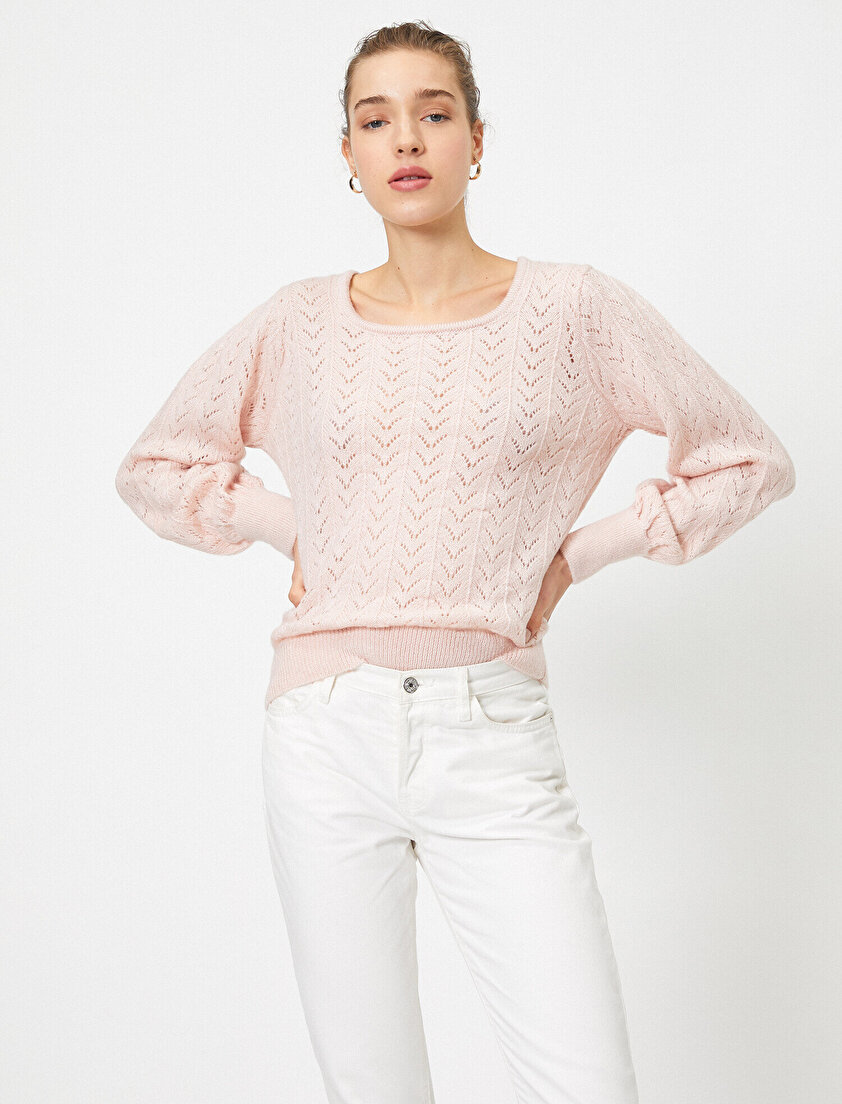 Bisiklet Yaka Ajurlu Triko Kazak 