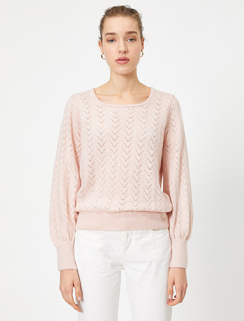 Bisiklet Yaka Ajurlu Triko Kazak 