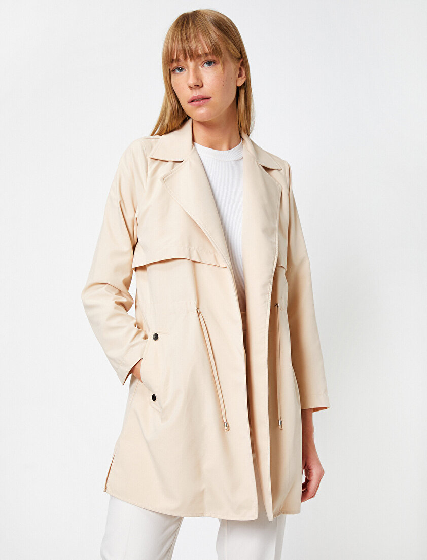 Kemerli Cepli Gabardin Trençkot