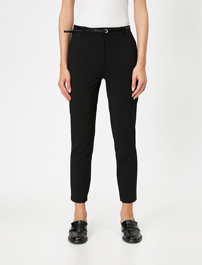 Kemerli Cepli Cigarette Pantolon