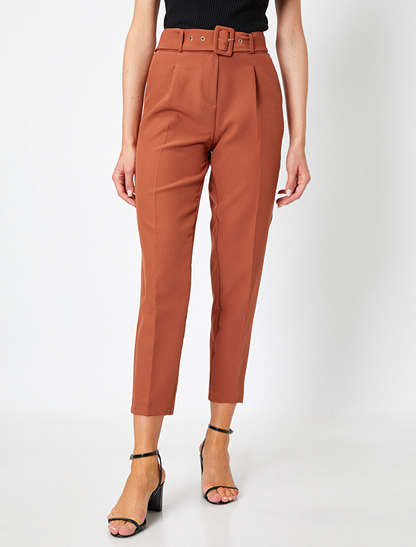 Kemerli Crop Pantolon