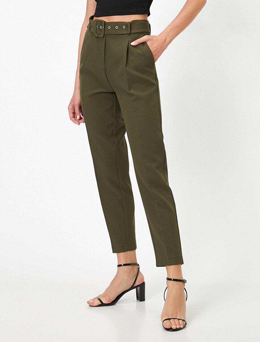 Kemerli Crop Pantolon