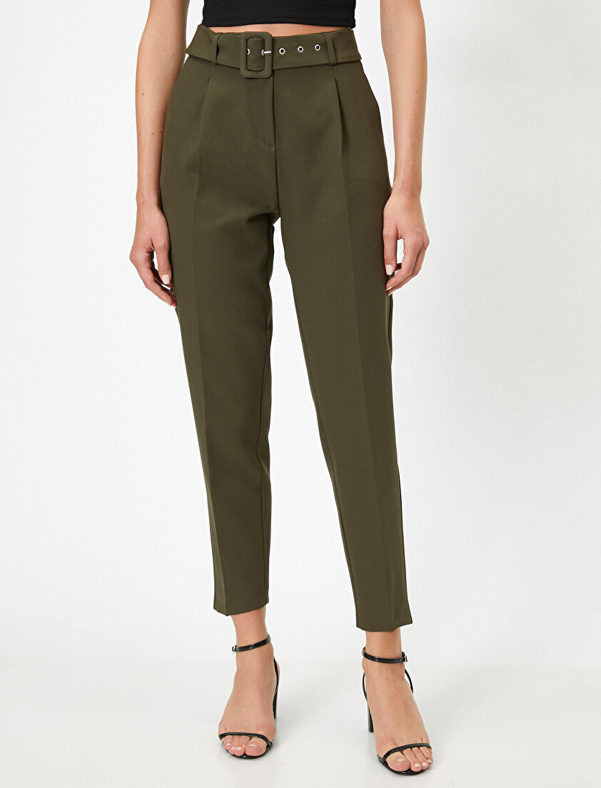 Kemerli Crop Pantolon