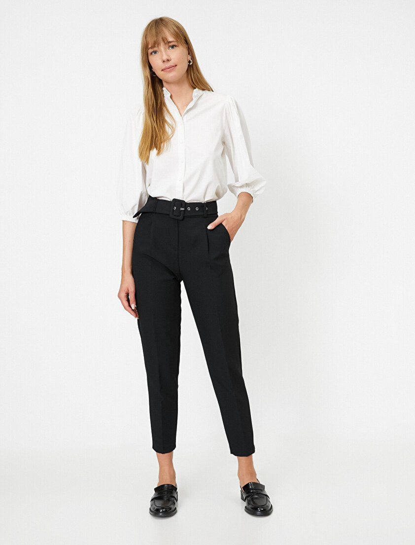Kemerli Crop Pantolon