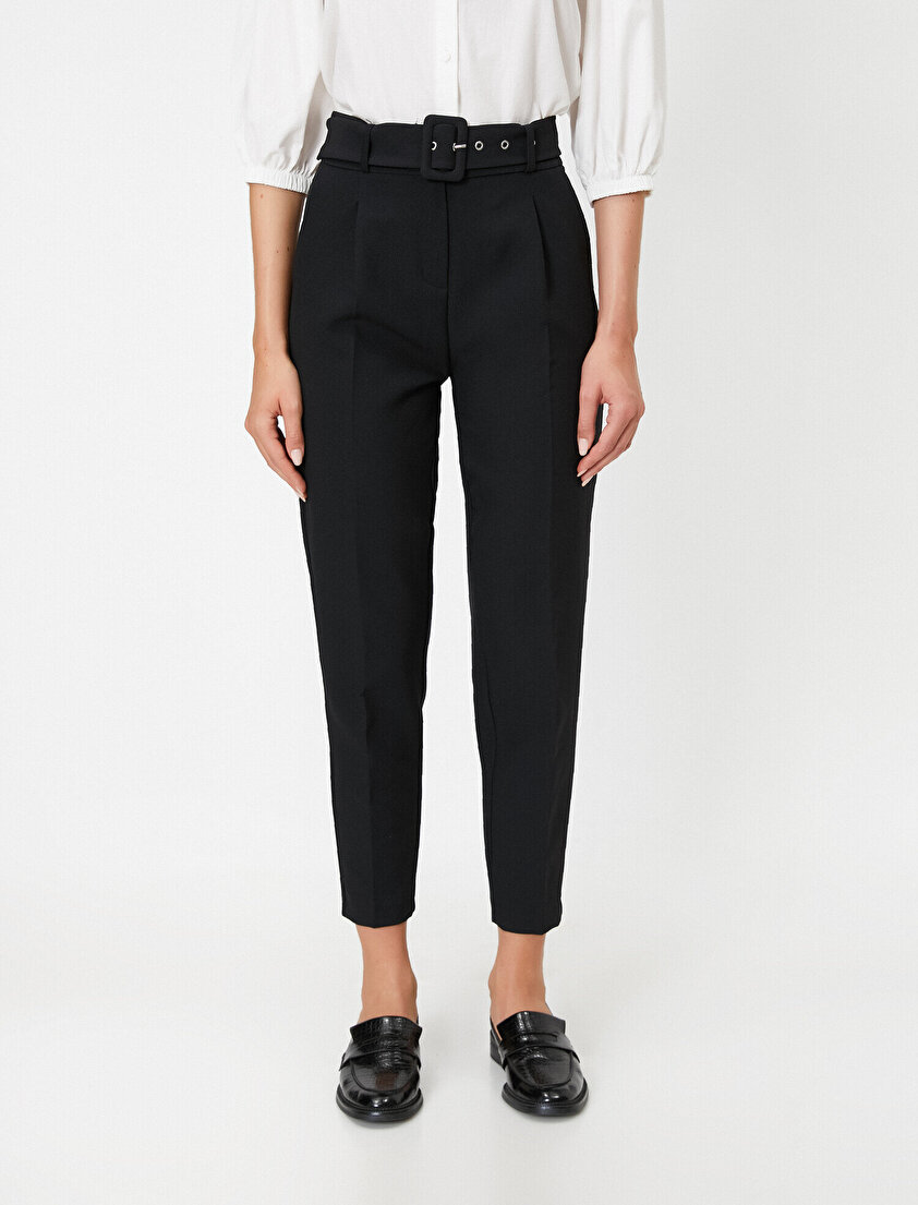 Kemerli Crop Pantolon