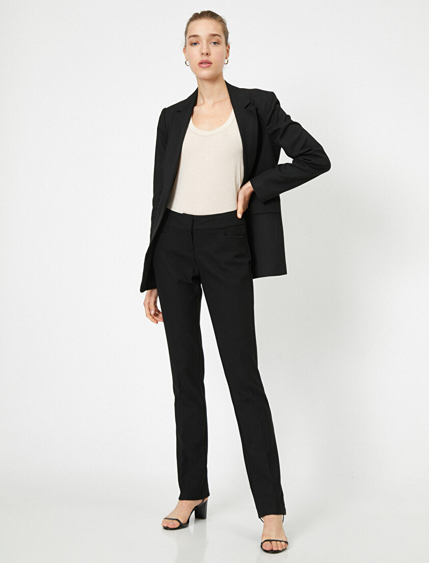 Normal Bel Cep Detaylı Pantolon