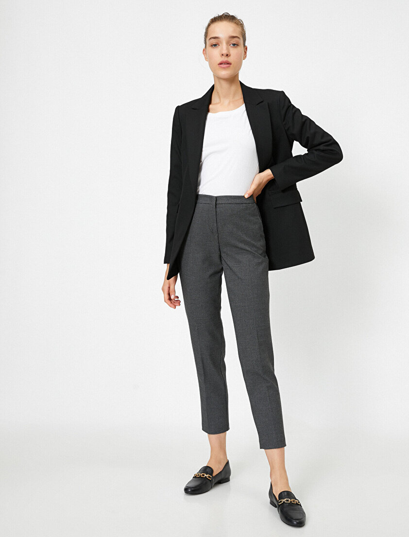 Kareli Slim Pantolon