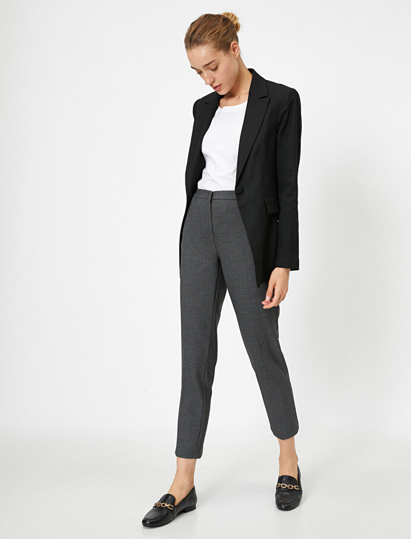 Kareli Slim Pantolon