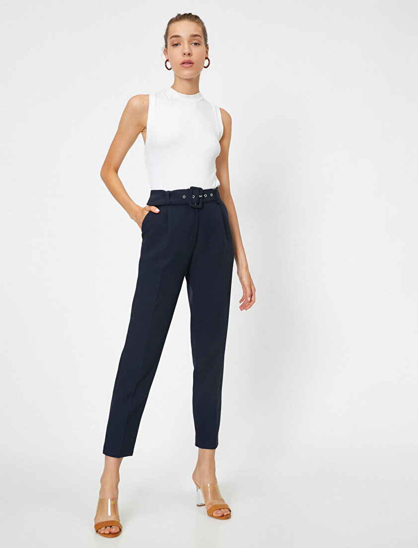 Kemerli Cigarette Pantolon