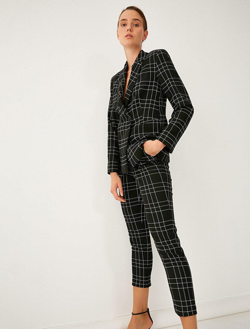 Kare Desenli Pantolon