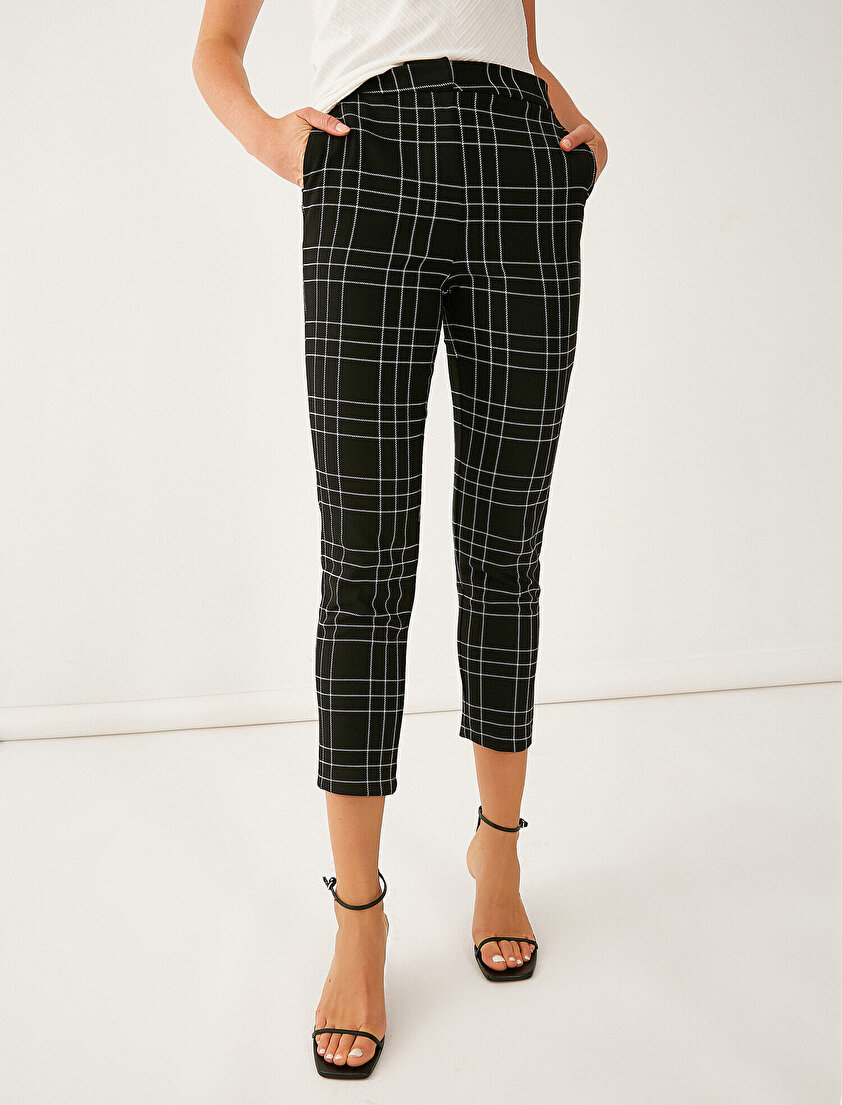 Kare Desenli Pantolon