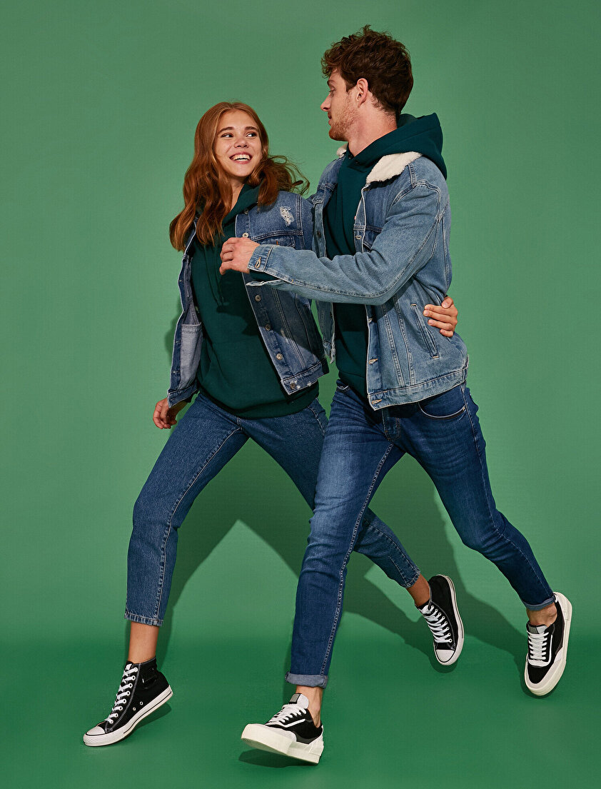 Pamuklu Yüksek Bel Mom Jeans