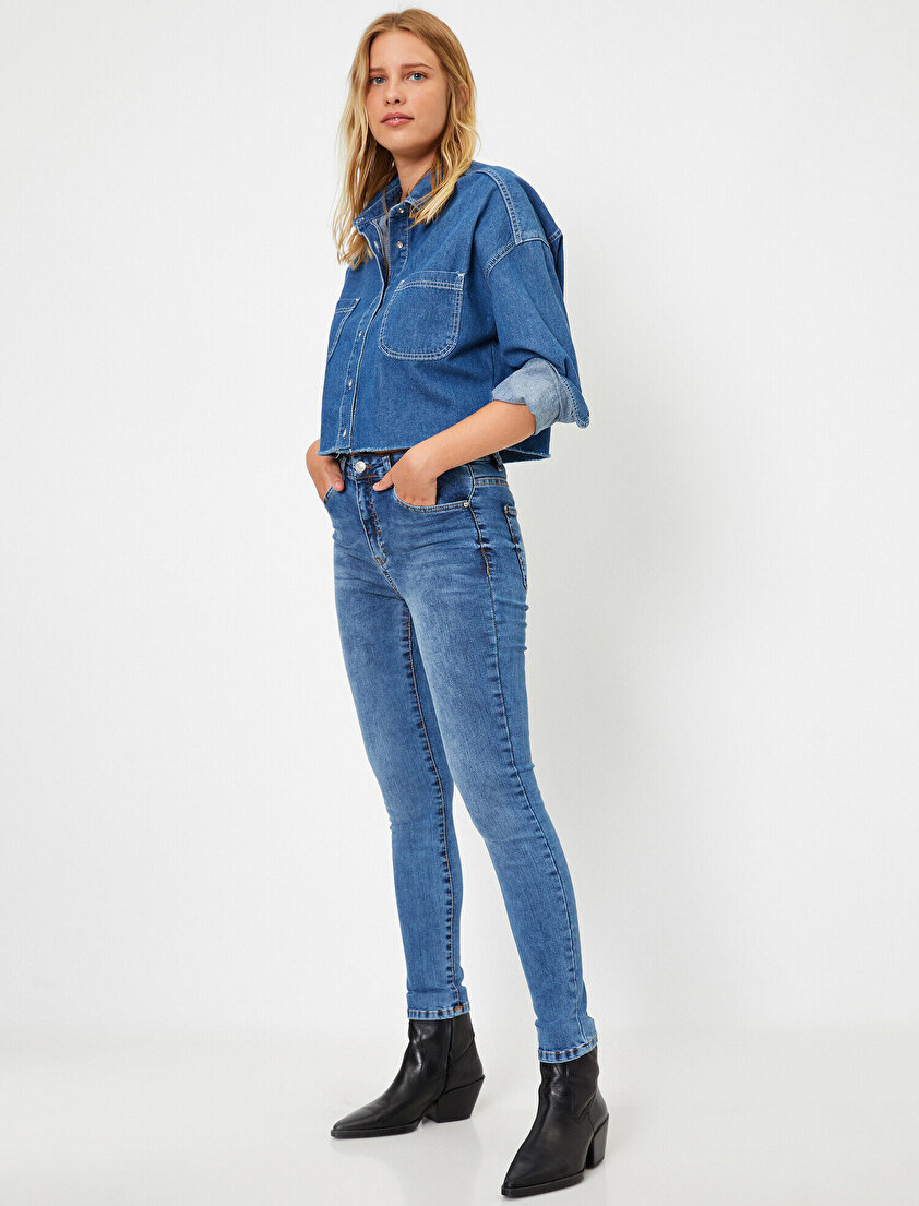 Yüksek Bel Skinny Carmen Jean Pantolon