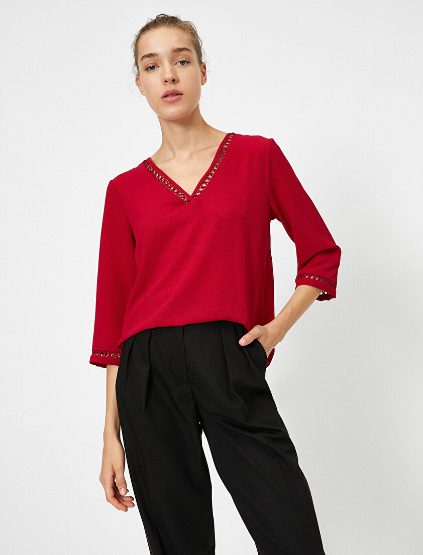 V Yaka 3/4 Kol Brode Bluz