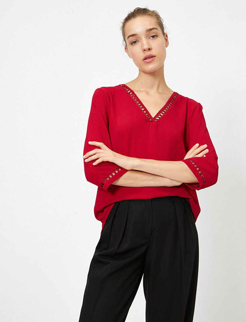 V Yaka 3/4 Kol Brode Bluz