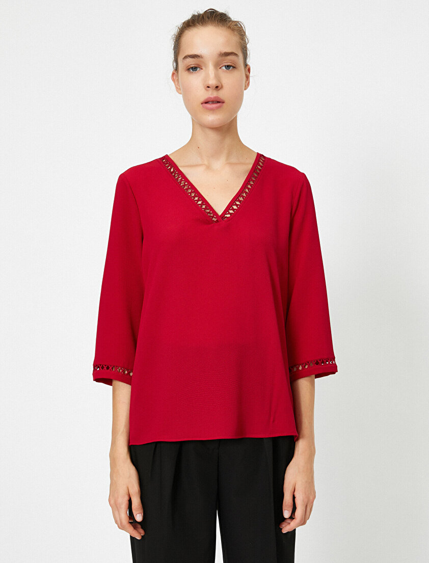V Yaka 3/4 Kol Brode Bluz