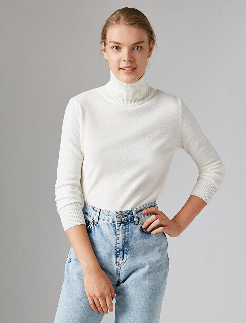 Balıkçı Yaka Uzun Kollu Basic Kazak