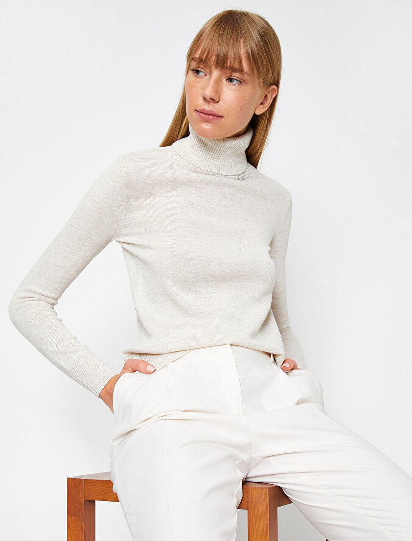 Balıkçı Yaka Uzun Kollu Basic Kazak