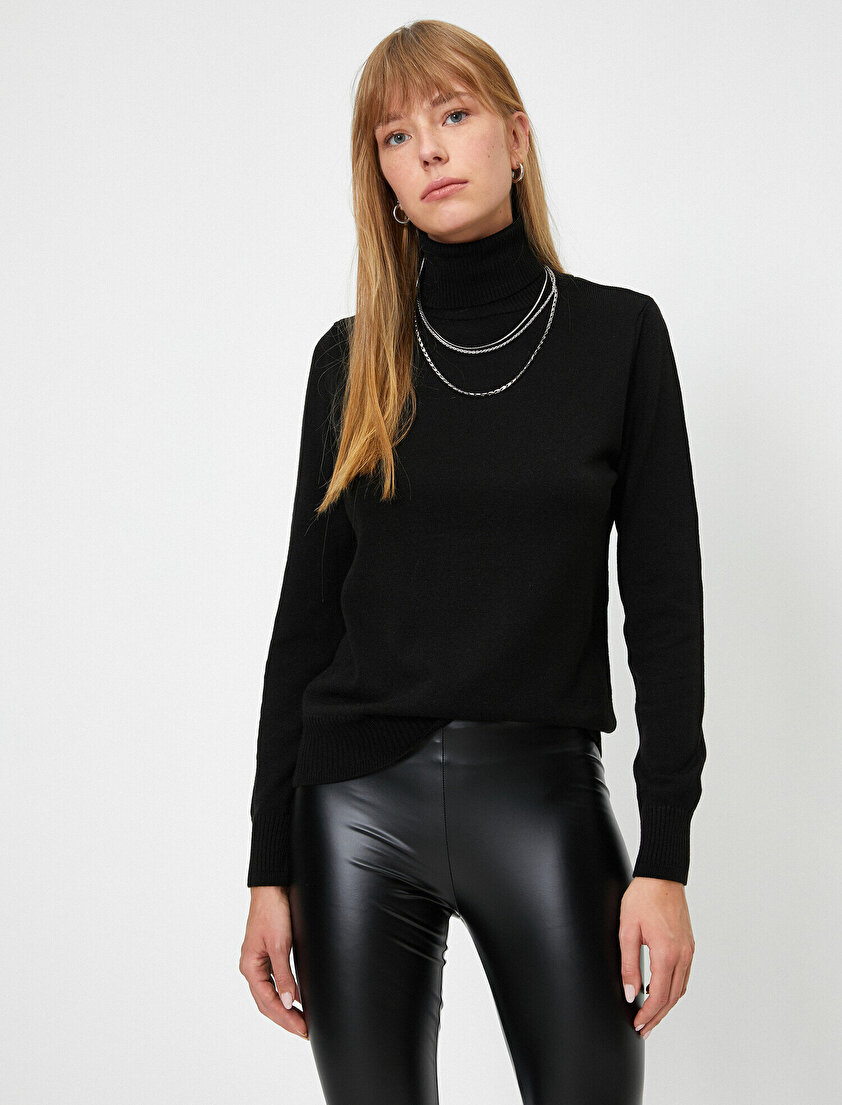 Balıkçı Yaka Uzun Kollu Basic Kazak