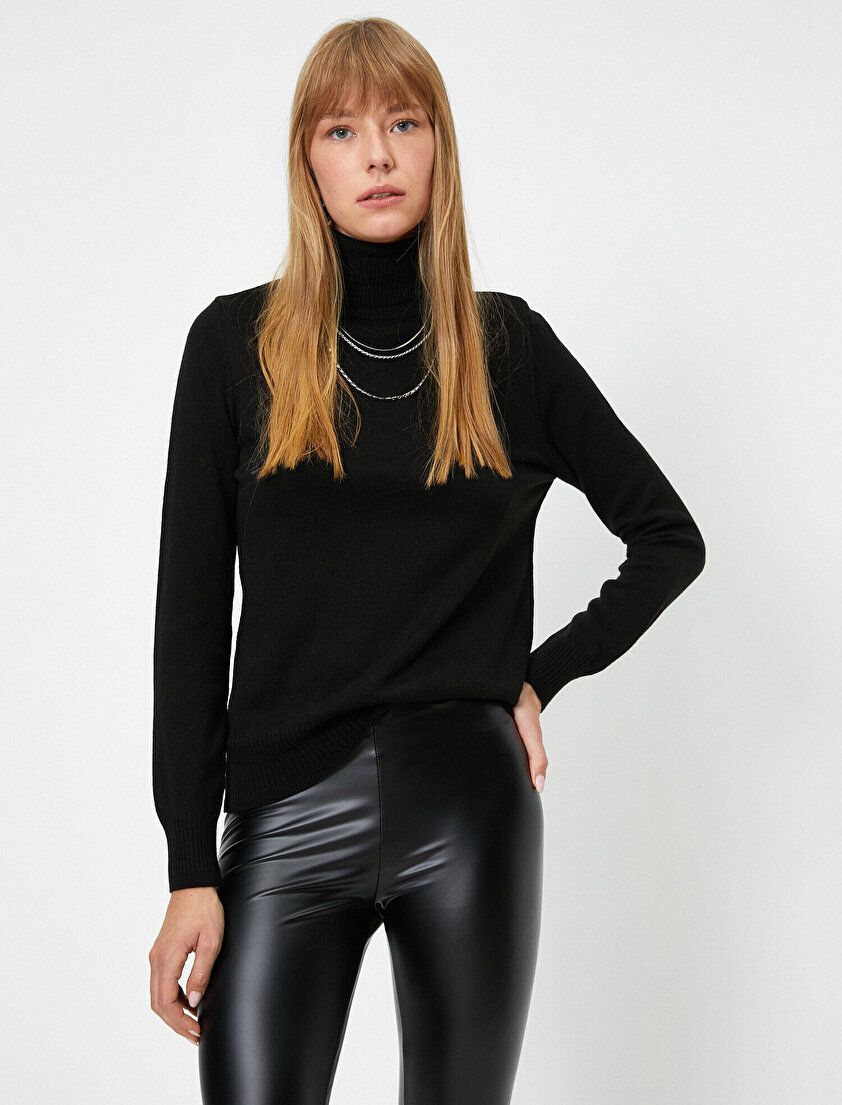 Balıkçı Yaka Uzun Kollu Basic Kazak