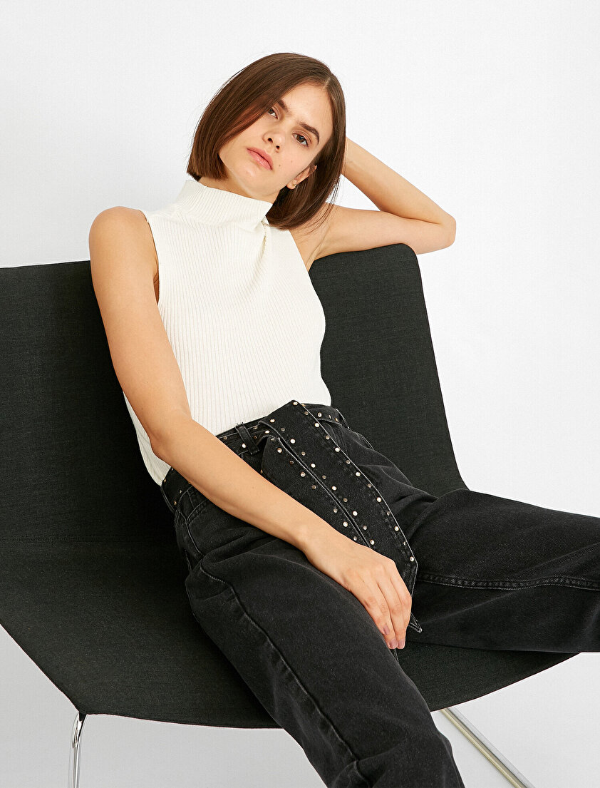 Balıkçı Yaka Kolsuz Basic Kazak