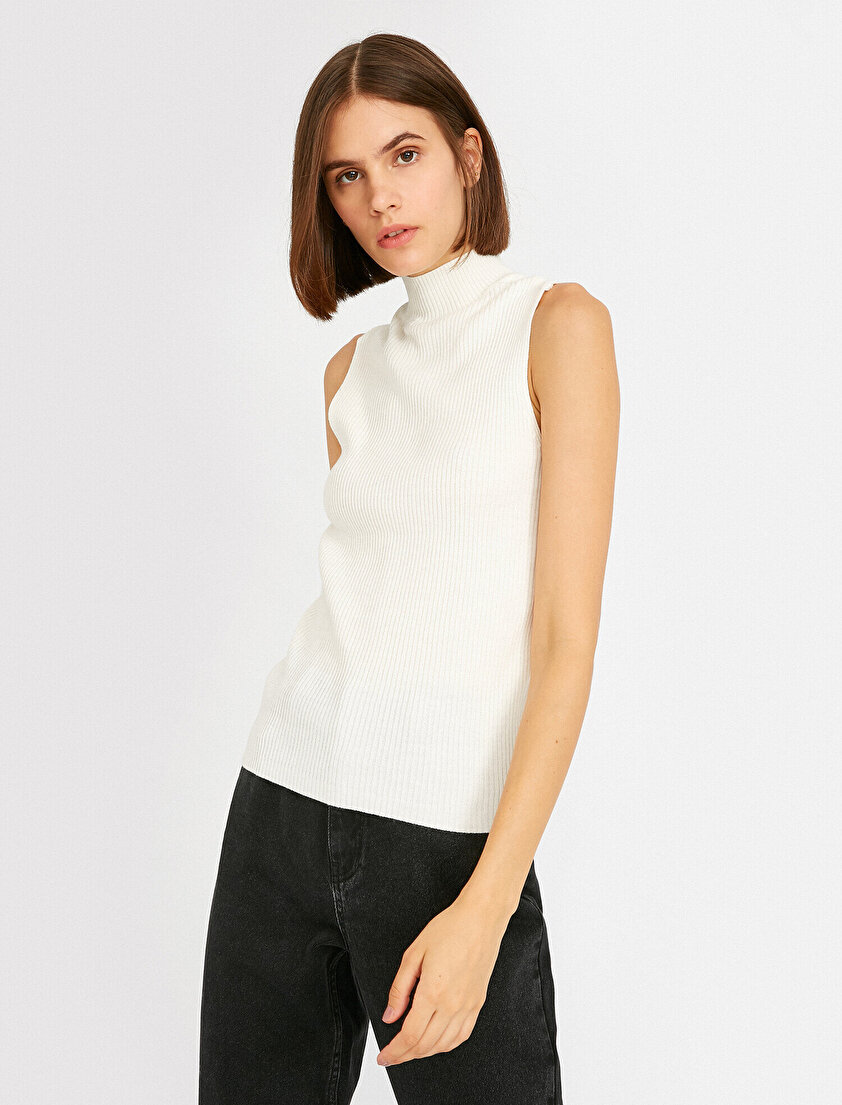 Balıkçı Yaka Kolsuz Basic Kazak