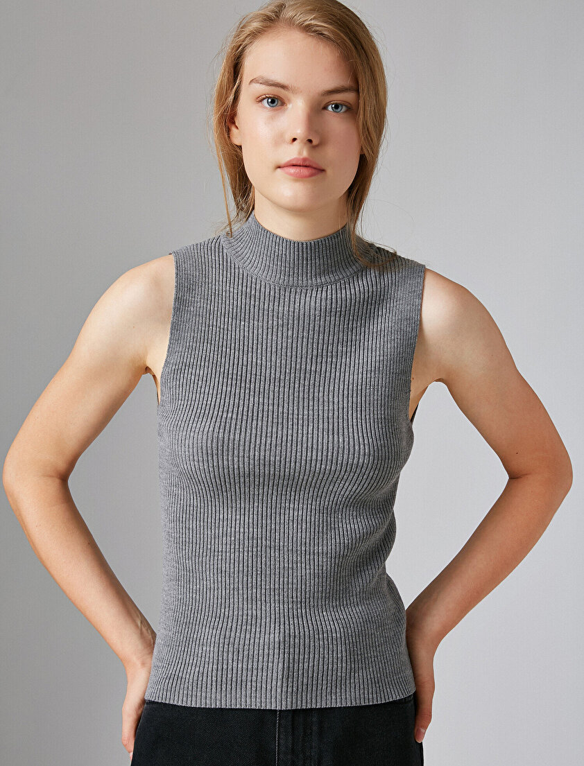 Balıkçı Yaka Kolsuz Basic Kazak