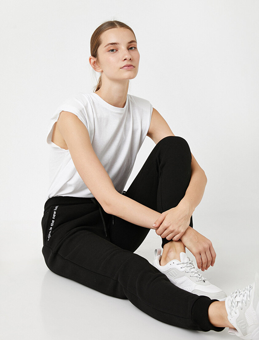 Slogan Baskılı Jogger Eşofman Altı