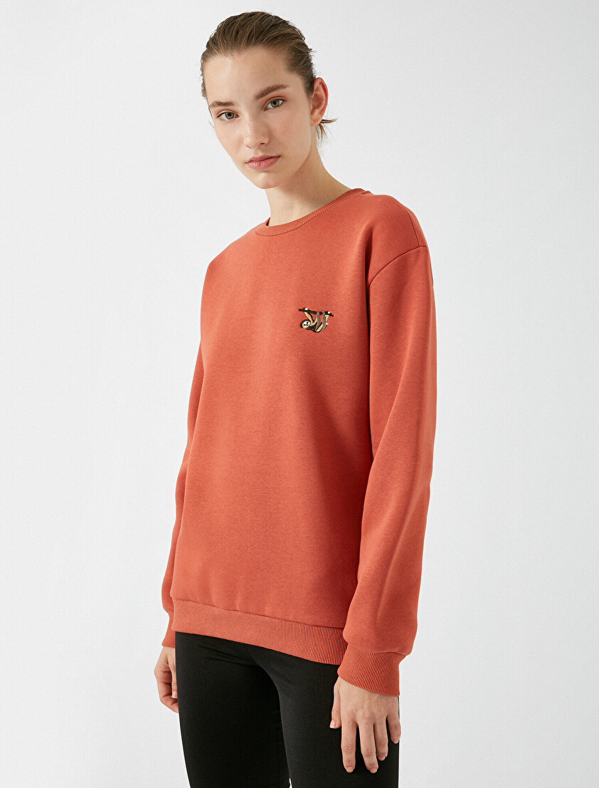 Bisiklet Yaka Uzun Kollu Sweatshirt
