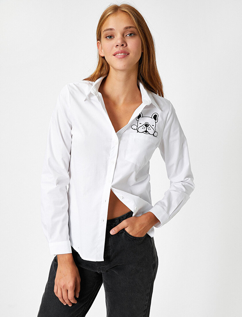 %100 Pamuk Hayvan Baskılı Gömlek