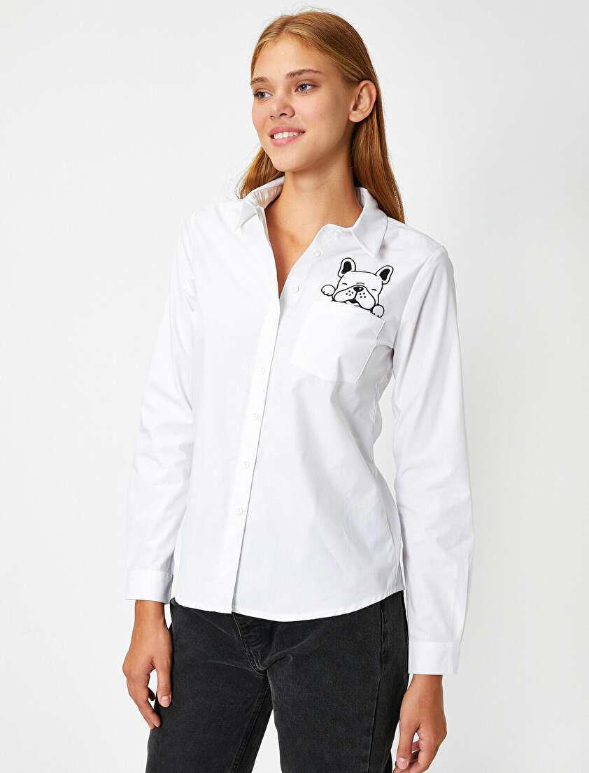 %100 Pamuk Hayvan Baskılı Gömlek