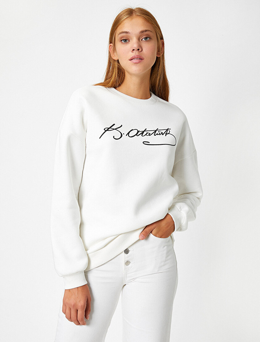 Atatürk İmzası Baskılı Sweatshirt