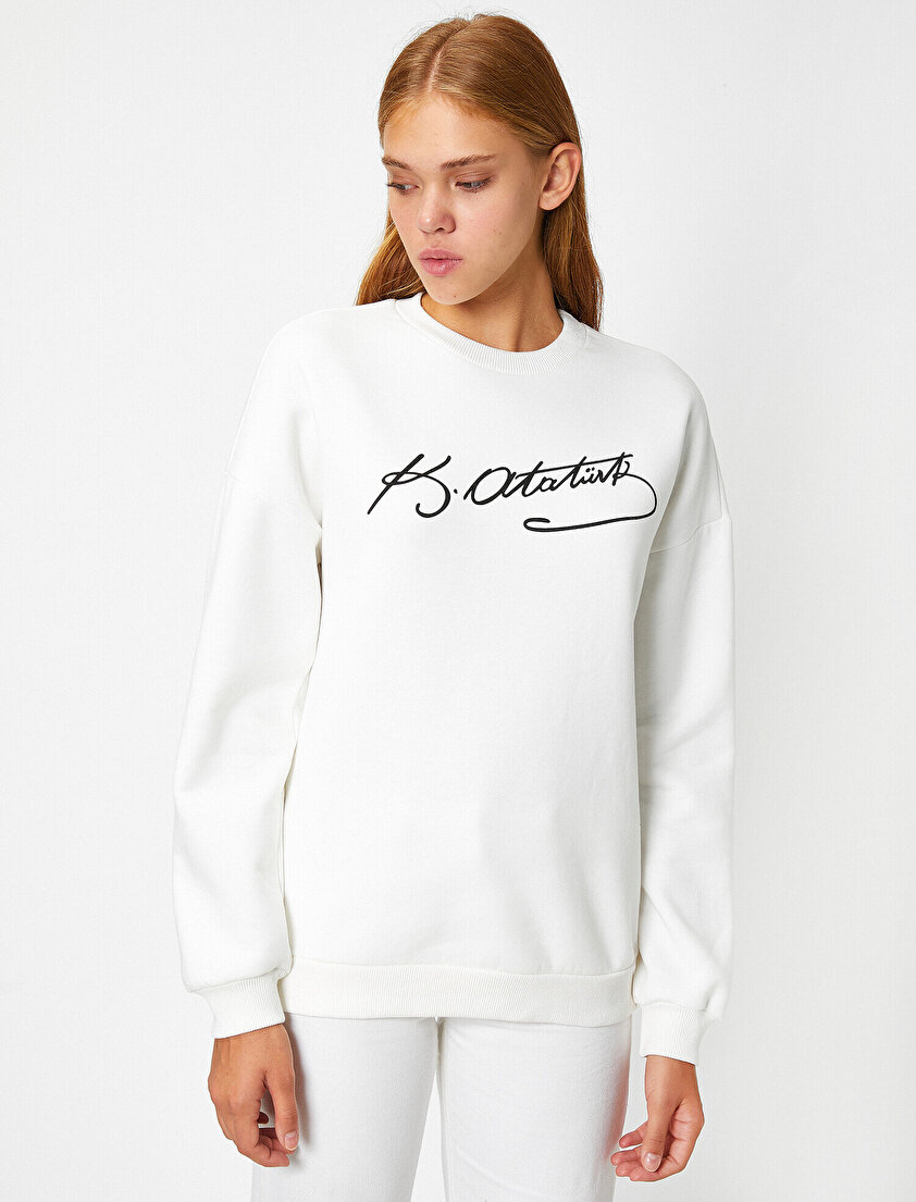 Atatürk İmzası Baskılı Sweatshirt