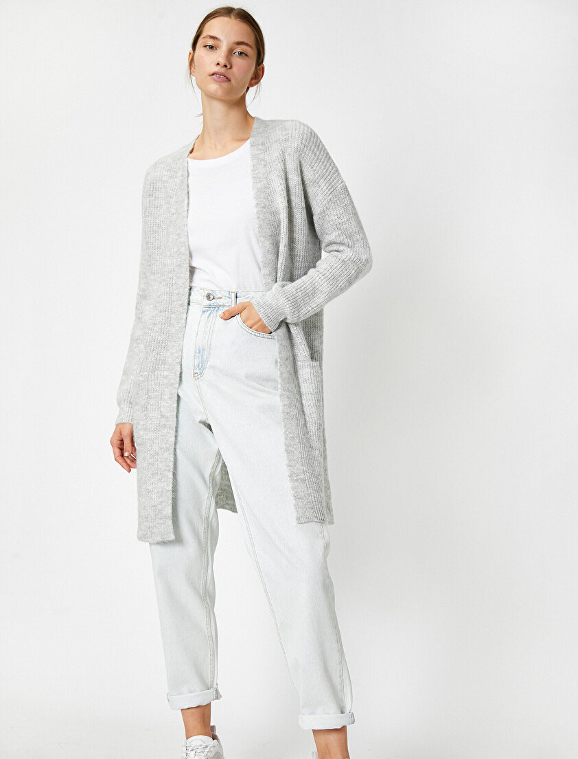 Uzun Kollu Cepli Hırka