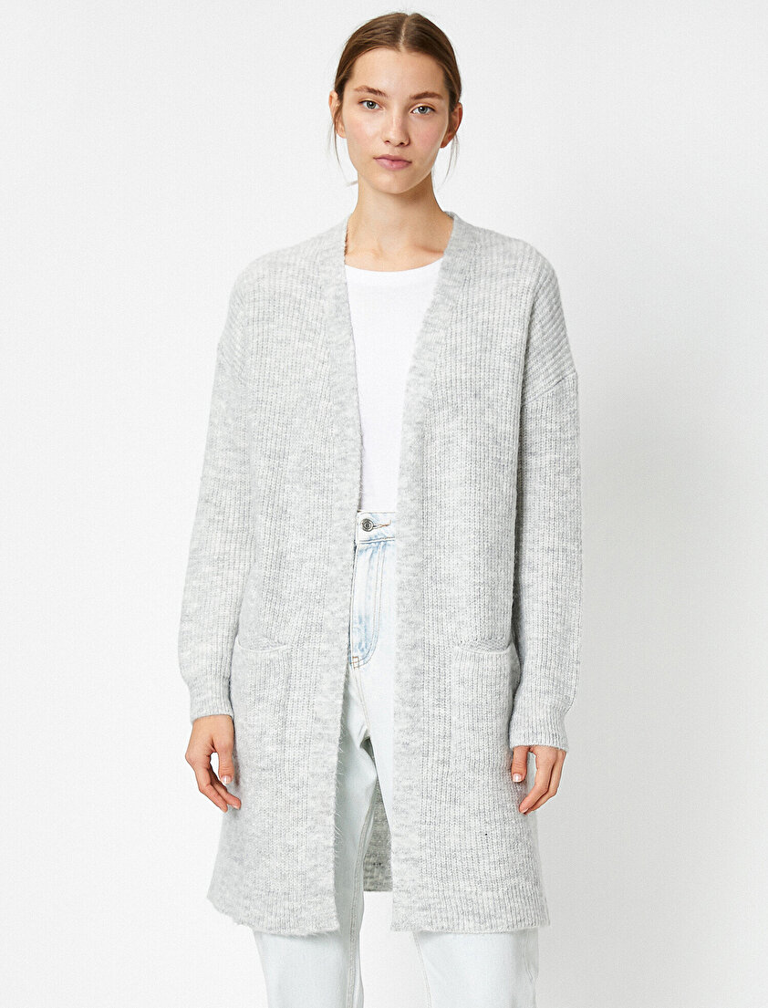 Uzun Kollu Cepli Hırka