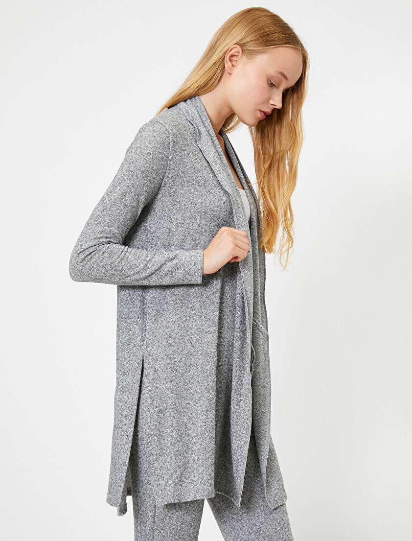 Şal Yaka Uzun Hırka