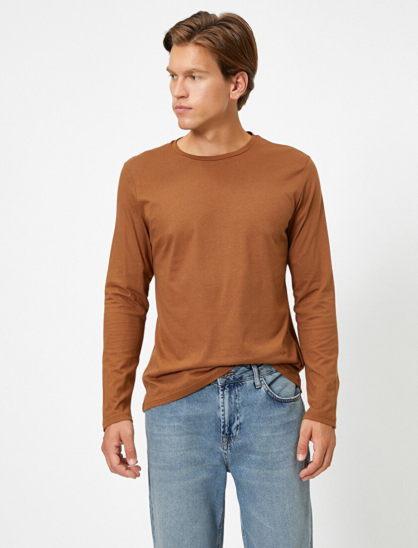 Bisiklet Yaka Uzun Kollu Basic Tişört