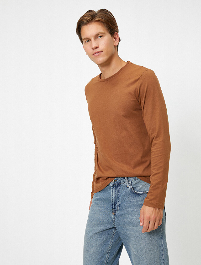 Bisiklet Yaka Uzun Kollu Basic Tişört