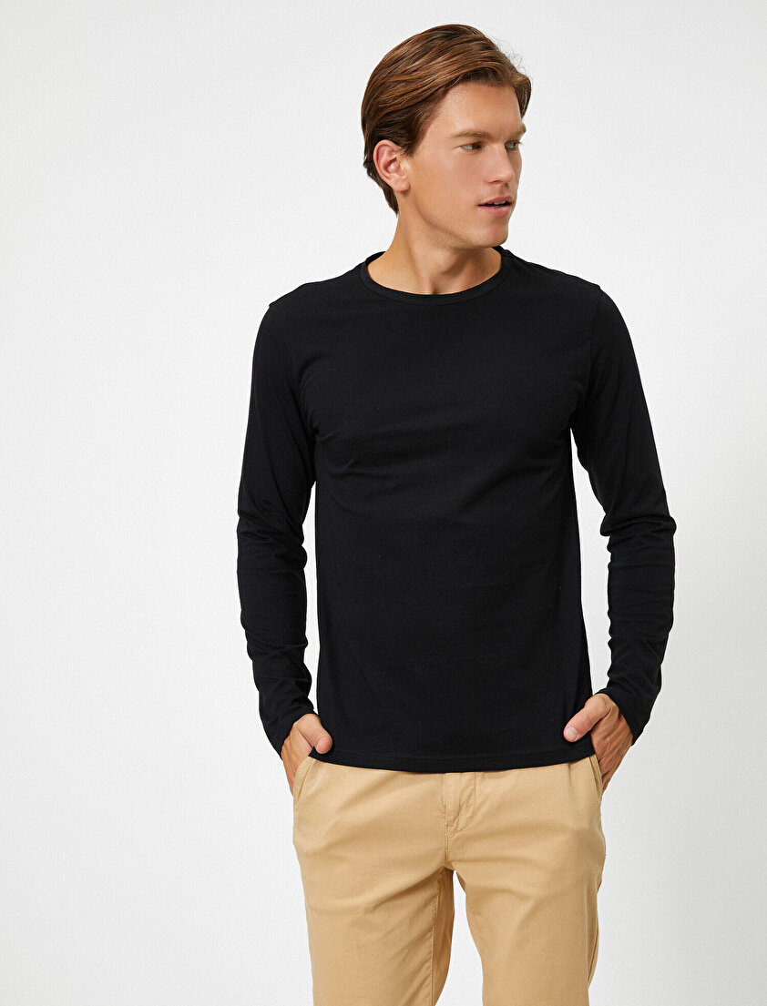 Bisiklet Yaka Uzun Kollu Basic Tişört