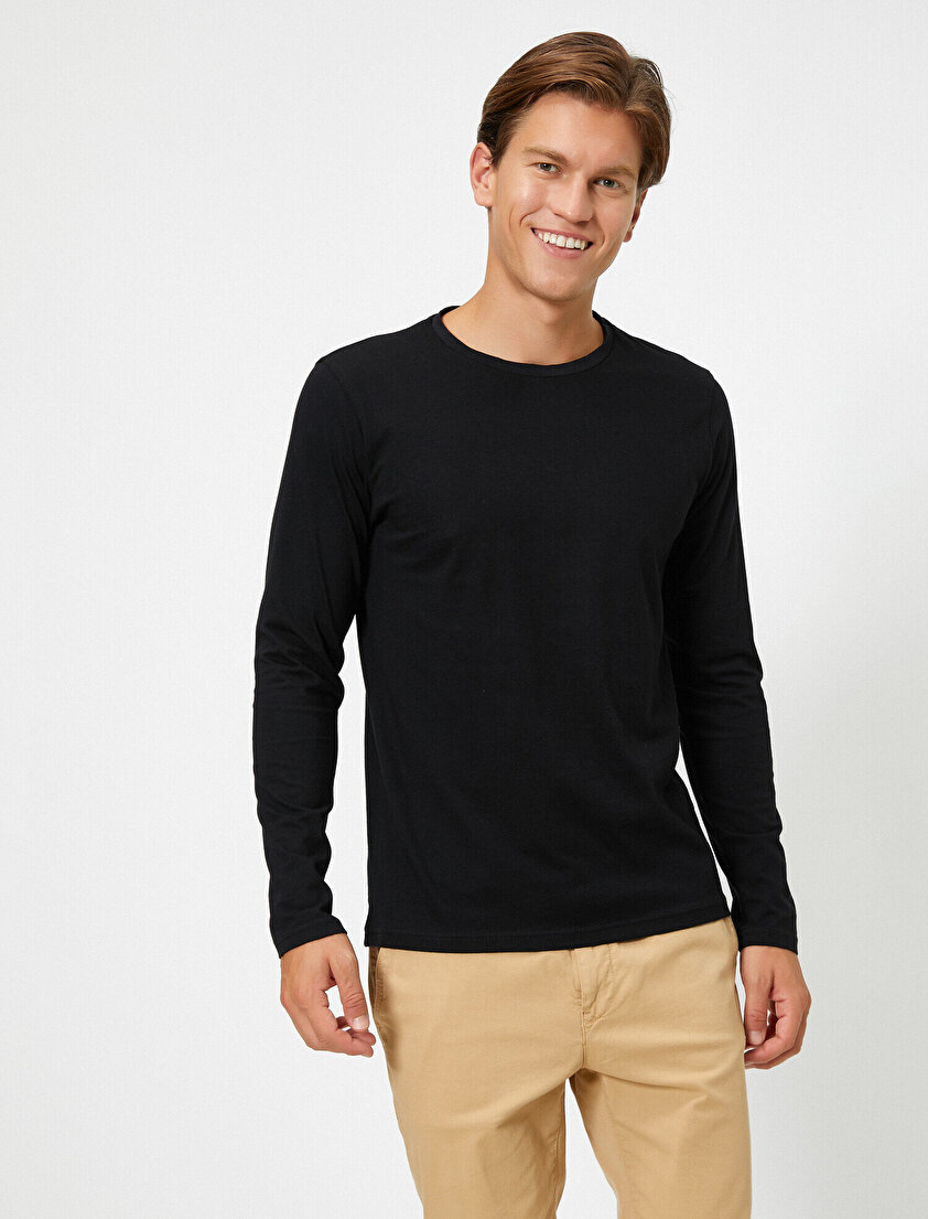 Bisiklet Yaka Uzun Kollu Basic Tişört