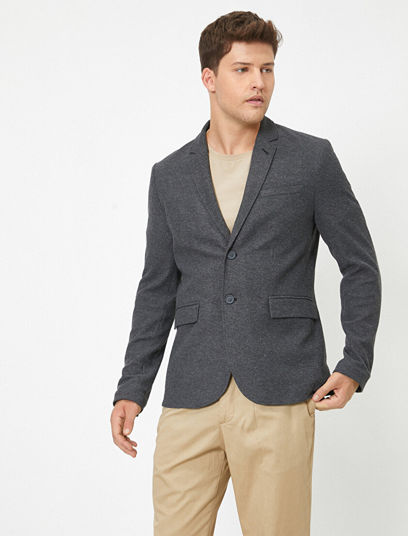 Cep Düğme Detaylı Spor Ceket