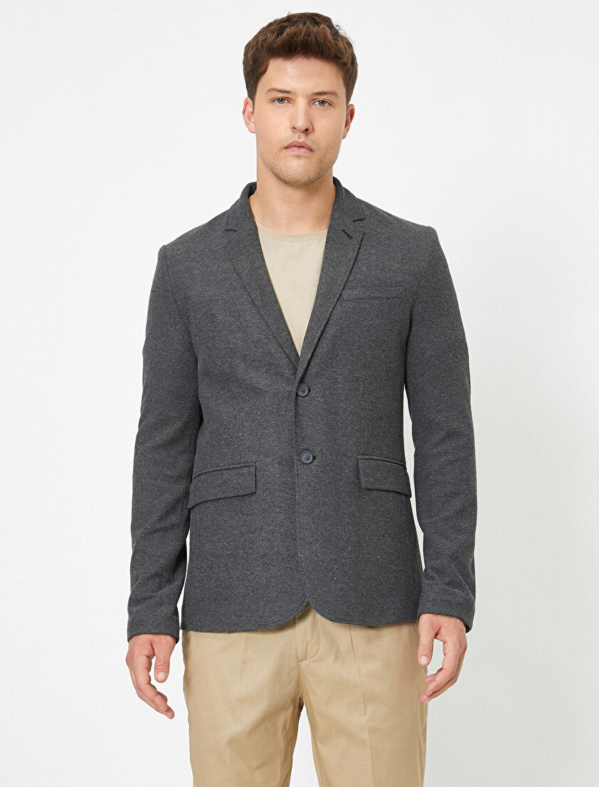 Cep Düğme Detaylı Spor Ceket