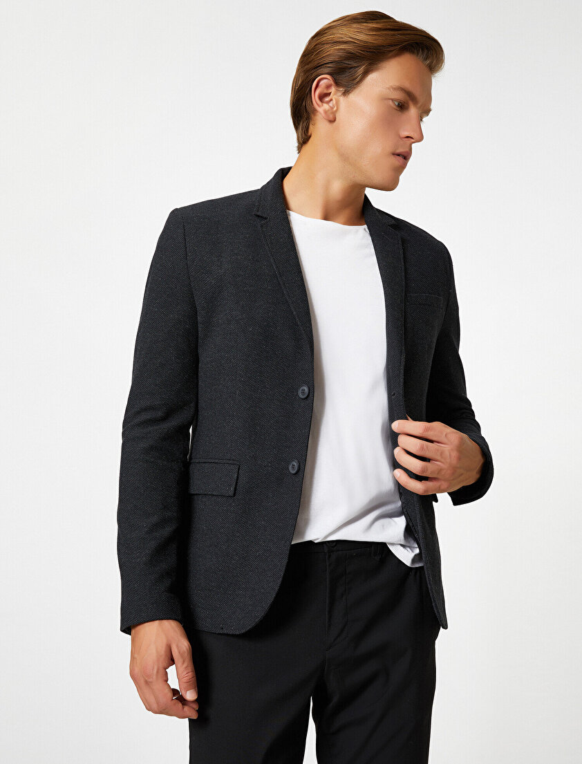 Cep Düğme Detaylı Spor Ceket